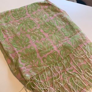 Lilly Pulitzer murphee scarf, pink & green